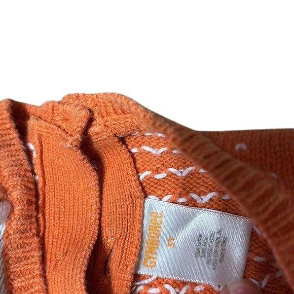 Gymboree girls 3T Knit Pumpkin Halloween Embroidered Ruffle Dress fall - Picture 3 of 4